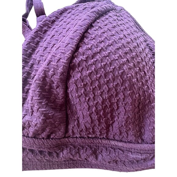 CUPSHE Textured Plum Bikini Top With Adjustable Straps & Back Closure Size XL - Picture 8 of 14